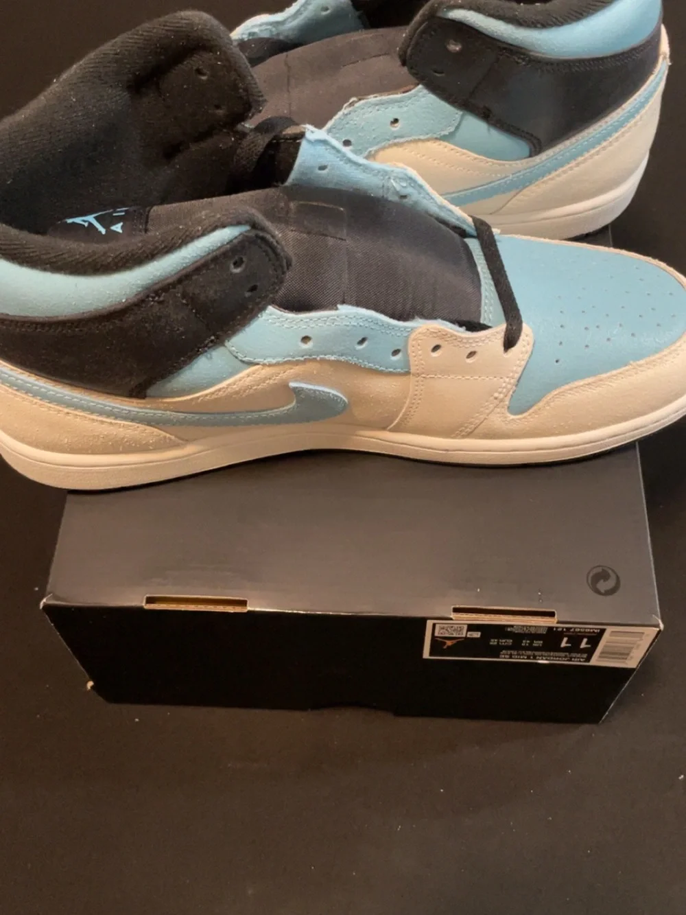 Jordan Mid Top Sneakers White Light Blue Black